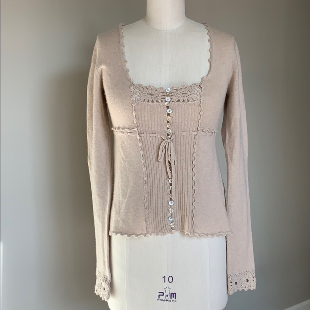 Boho inspired Nanette Lepore cashmere sweater
